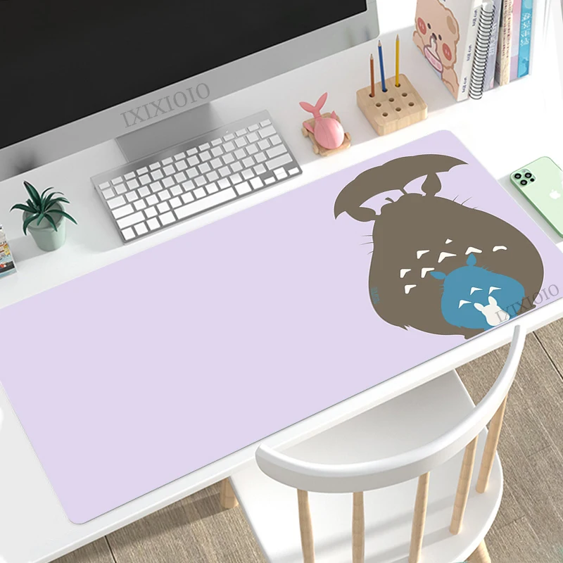 

Милый коврик для мыши Kawaii в стиле аниме Totoro, большой игровой коврик для мыши XL HD XXL, коврик для клавиатуры, нескользящий офисный коврик, мягки...