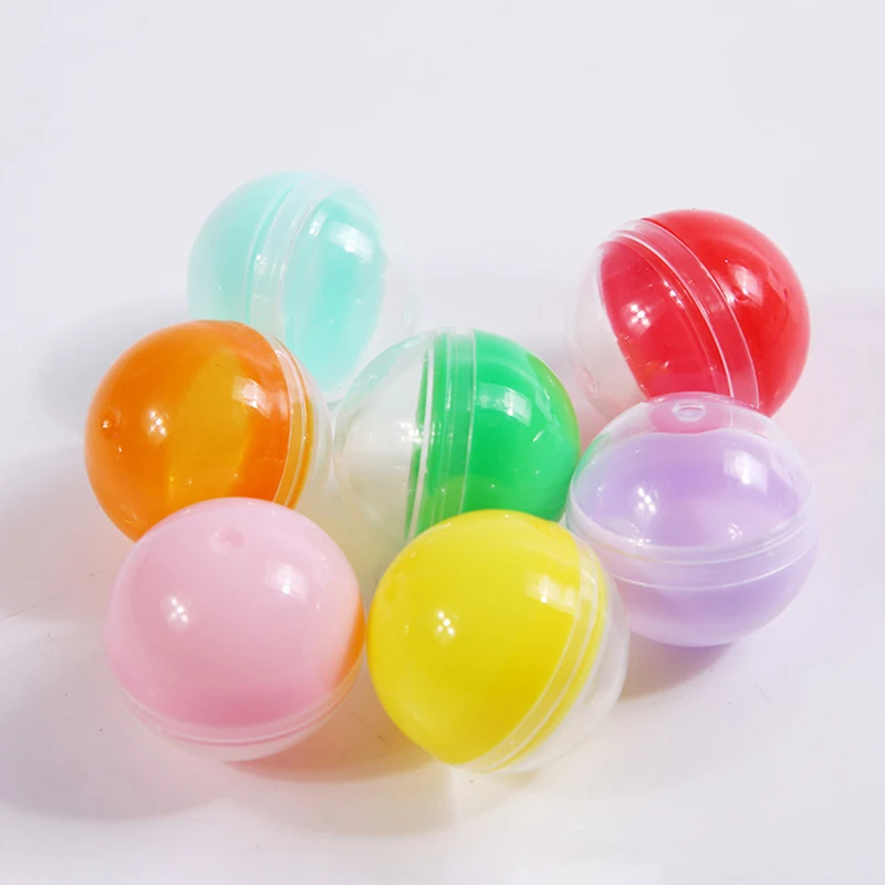 

100Pcs PP Transparent Plastic Surprise Ball Half Clear Half Color Round Ball Empty Toy Vending Ball Kids Gift 32mm