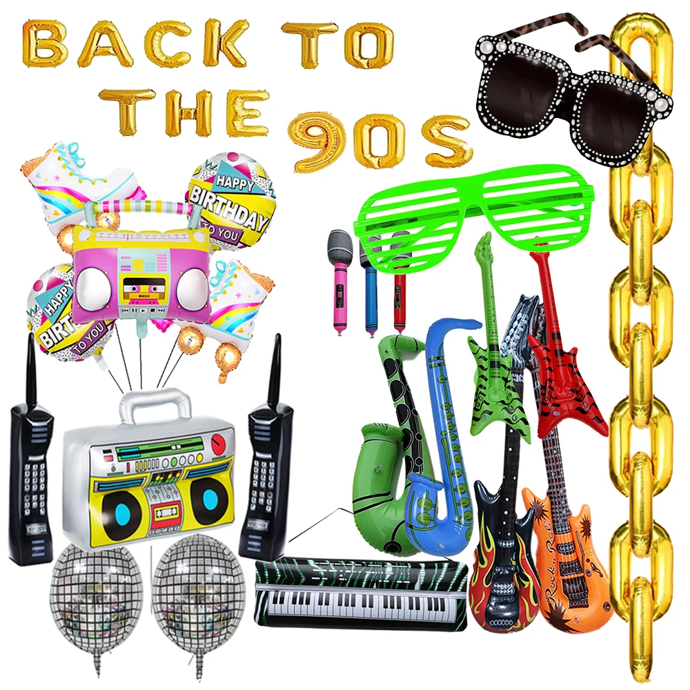 Надувной Бумбокс с золотой цепочкой Ретро Декор для вечерние ринки в стиле 80-90-х