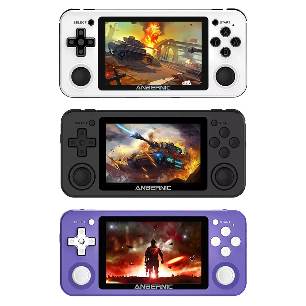 

ANBERNIC Vibration Handheld Gaming Console Support GB GBC NDS PSP PS1 3.5 inch Screen Retro Game Player with TF Card