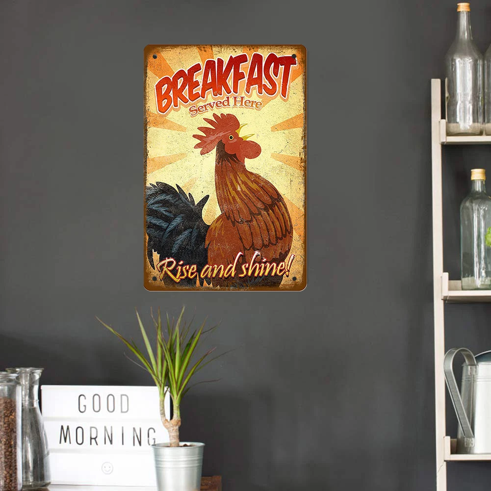 

Tin Sign Painting Vintage Metal Rooster Animals Hang Picture Art Poster Plaque Protected Vintage Metal Tin Sign