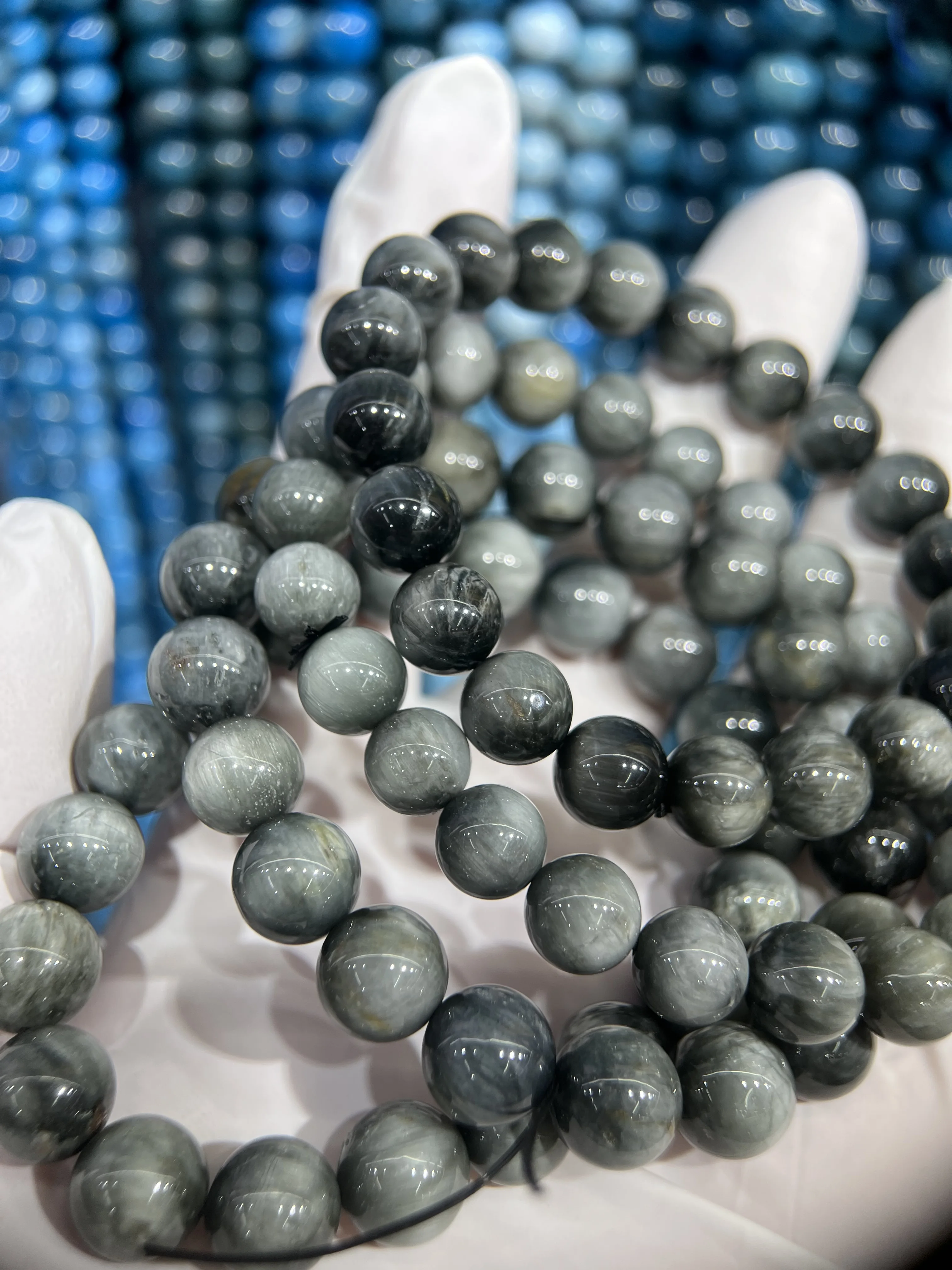 

8/10 мм 3A натуральные гладкие круглые бусины «Орлиный глаз» для изготовления ювелирных изделий 7,5 дюйма