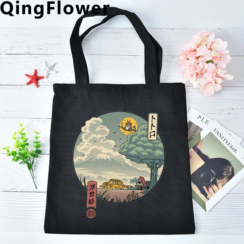 

Ghibli shopping bag shopper cotton bolsas de tela eco grocery jute bag bag reusable foldable sacola sacolas