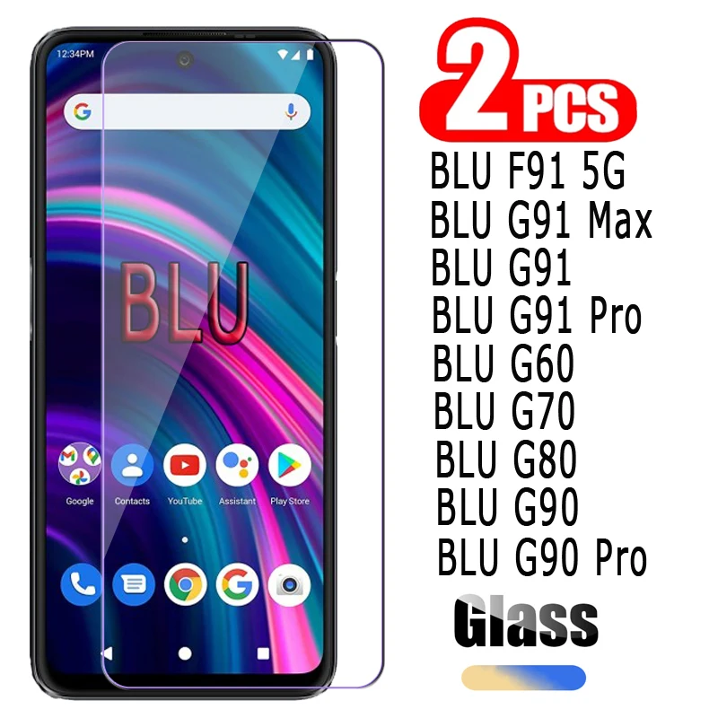 

2-1Pc 9H Tempered Glass For BLU F91 G60 G70 G80 G90 G91 Pro Max Cover Protective Screen Film On For BLU F G 60 70 80 90 91 Glass