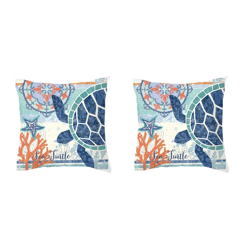 

Mediterranean Ocean Digital Print Peach Skin Pillow Cushion Cover Home Goods 3