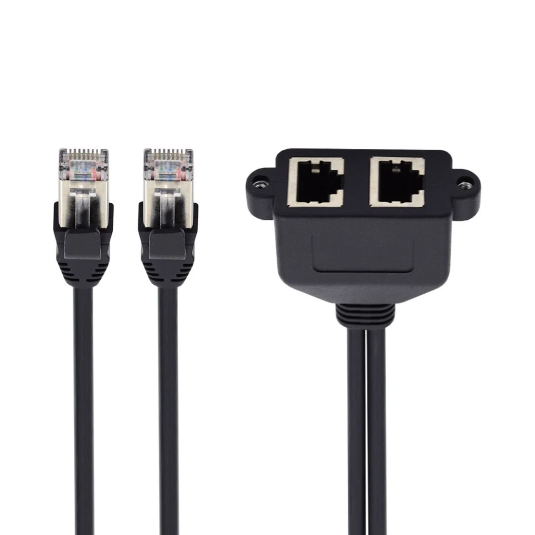 

Xiwai 8P8C RJ45 FTP STP UTP Cat6 Male to Female Lan Ethernet Network Extension Cable Dual Ports with Panel Mount Holes
