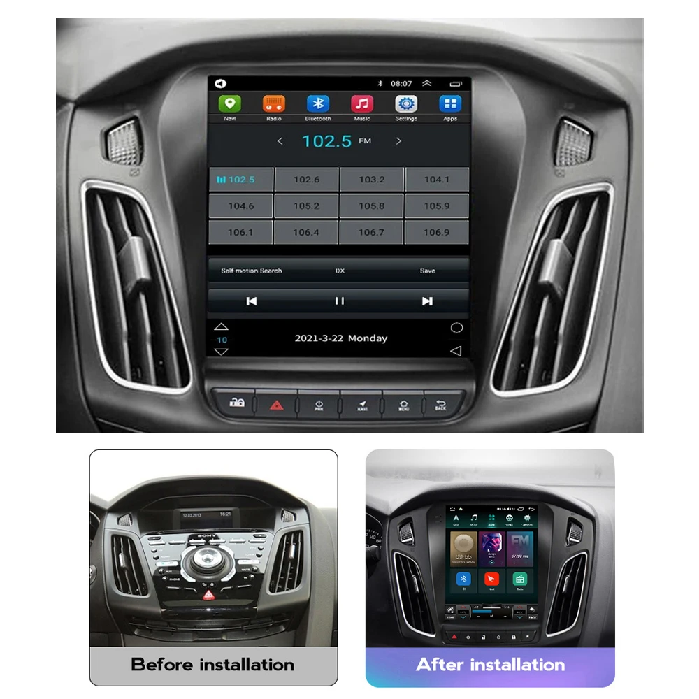 Автомобильный беспроводной Bluetooth-радиоприемник Carplay 8G + 128GB 2Din Android 10 видеоплееры