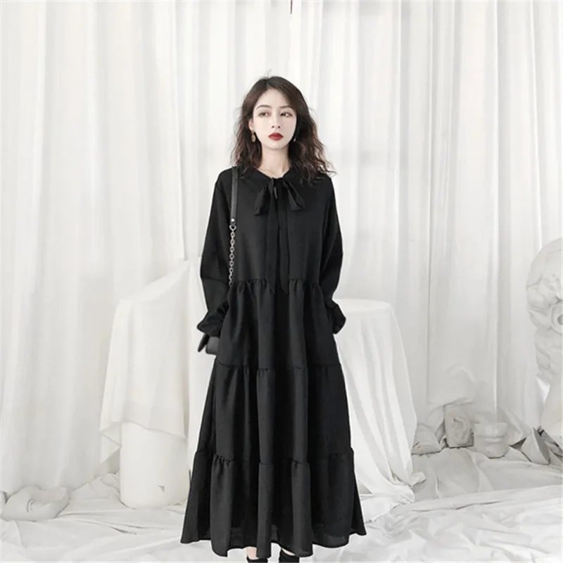 

Women's autumn dress New loose pregnant women's gentle snow spinning dress GRAY22