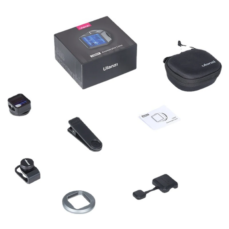 

ULANZI 1Set 1.55XT Anamorphic Movie Dreambrush Dazzling HD Vivid Video Image Interface Lens Black Multi-Functional