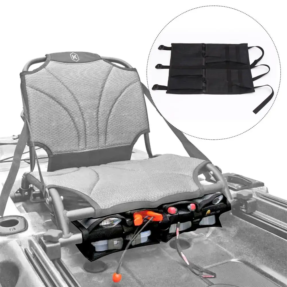 

Kayak Storage Bag Nylon Mesh Seat Storage Adjustable Buckle Strap Organizer Water Sports Fishing Gear Accessories Dropship