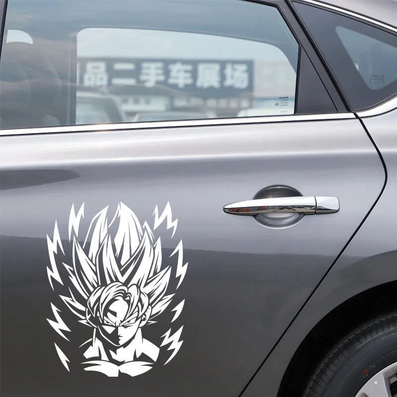 Фото Персонализированные светоотражающие наклейки Dragon Ball Goku Vegeta для тюнинга кузова автомобиля, наклейки на лобовое стекло мотоцикла №4