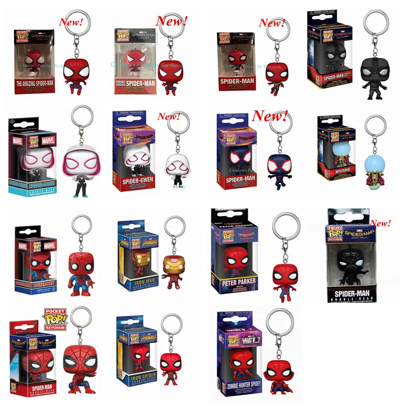 FUNKO мраморная искусственная подставка Человек-паук Питер Паркер Карманный Брелок виниловая экшн-фигурка карманная поп Коллекционная модель игрушки