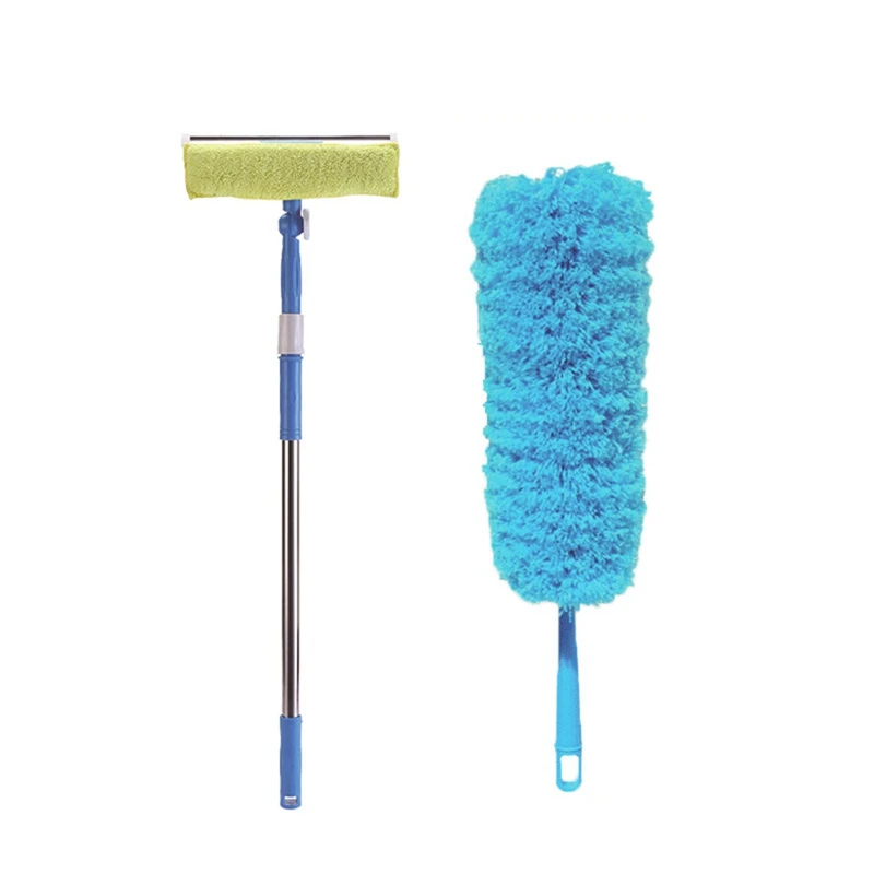 

Long Pole Window Cleaner Telescopic Pole Floor Mop Brush Universal Glass Scraper Glass Scraper + Dusting Duster Gift Box