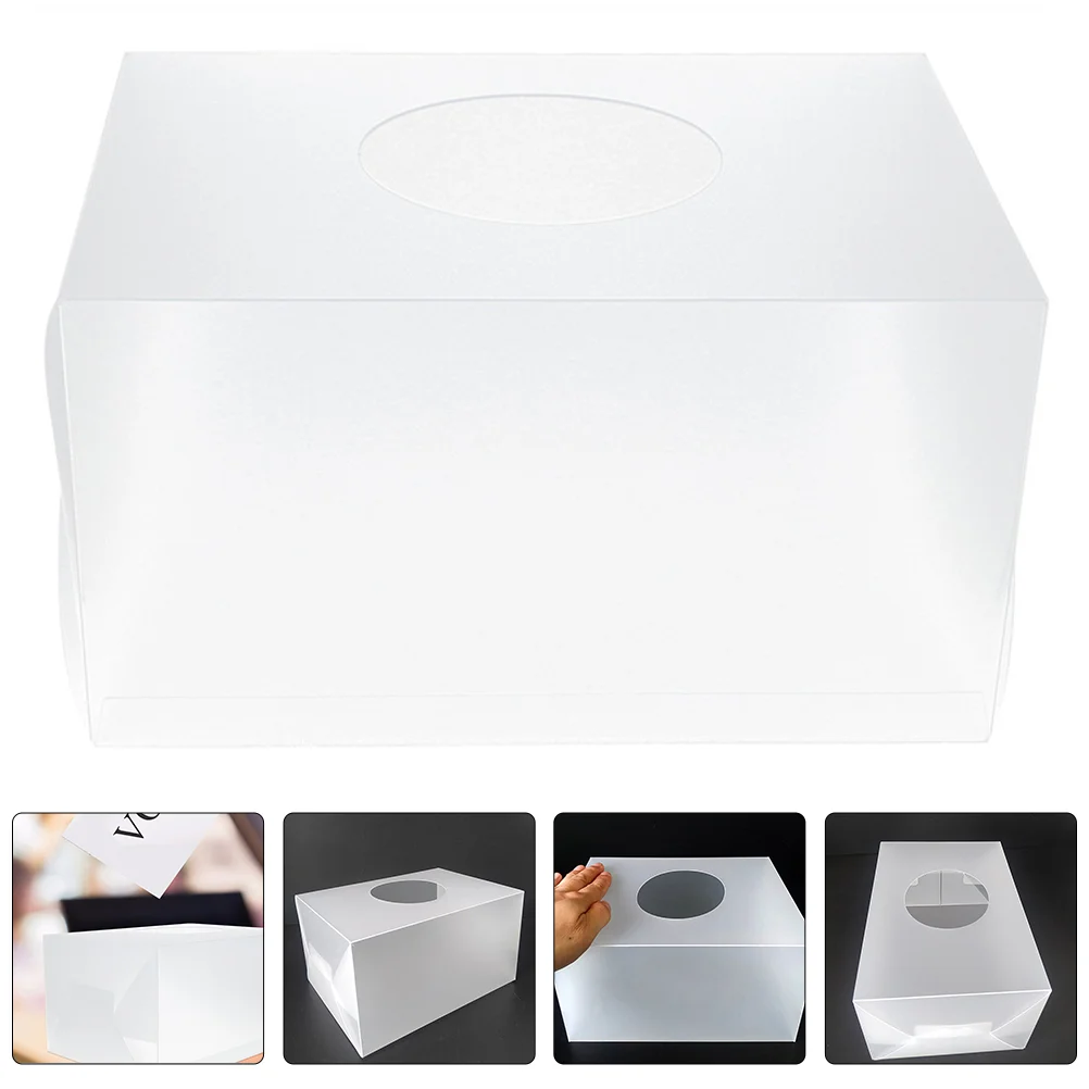 

Plastic Container Lottery Box Meeting Ballot Multi-function Raffle Party Donation 22X16CM White Pp Holder Office