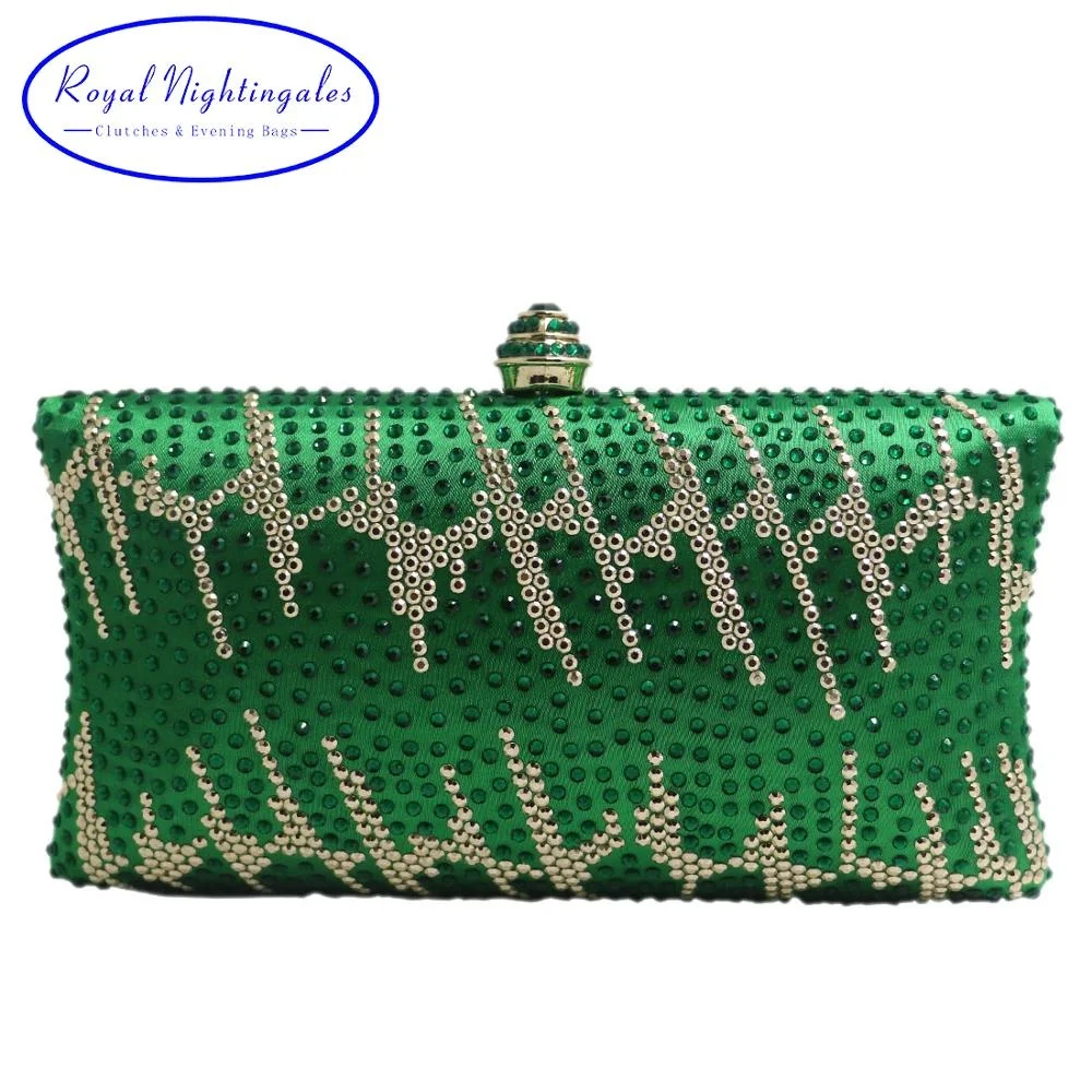 

Newest Green Crystal Clutch Evening Clutch Bags for Womens Party Wedding Bridal Crystal Evening Bags and Box Clutch Royal Blue