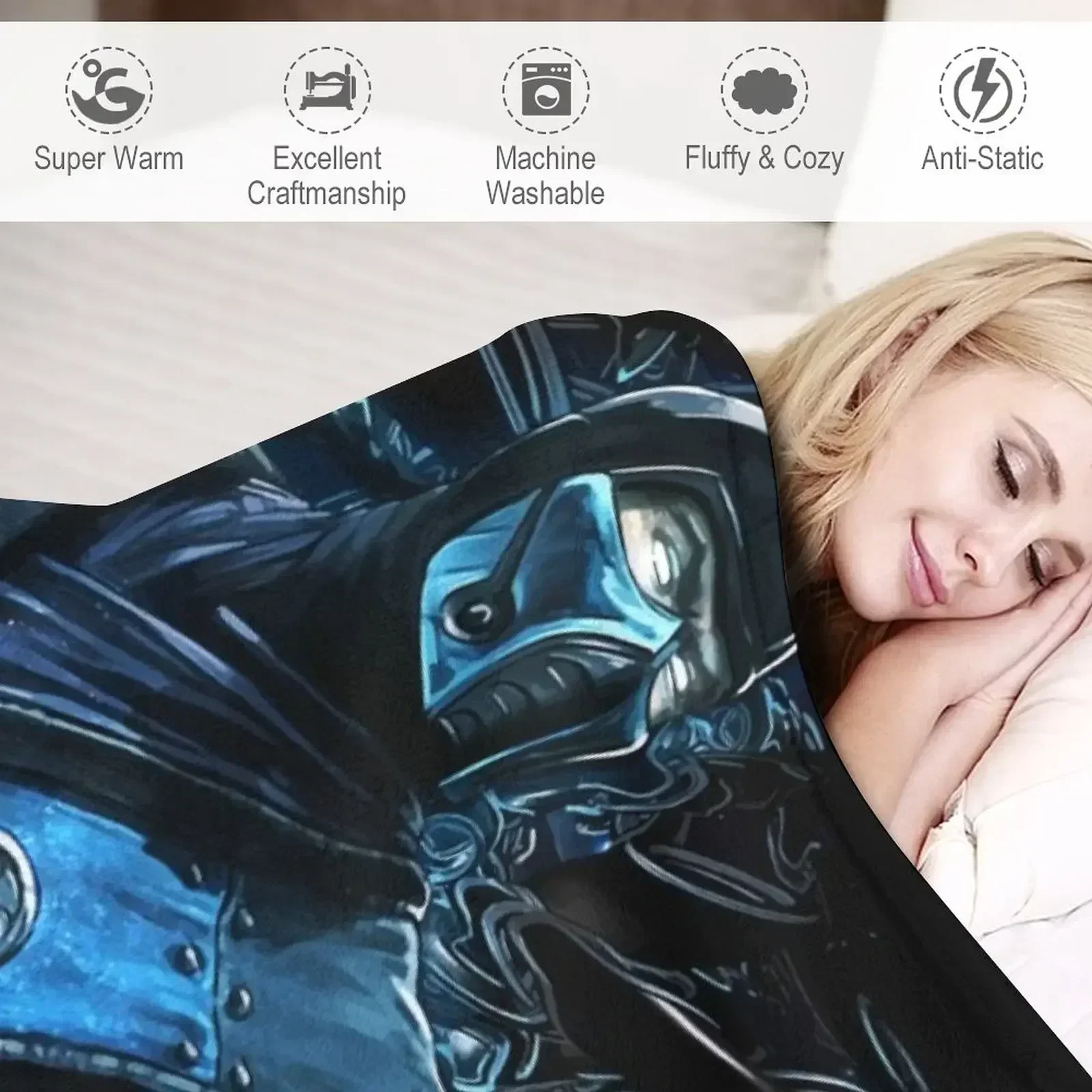 Одеяло Mortal Kombat Subzero мягкие большие гигантские детские одеяла для дивана