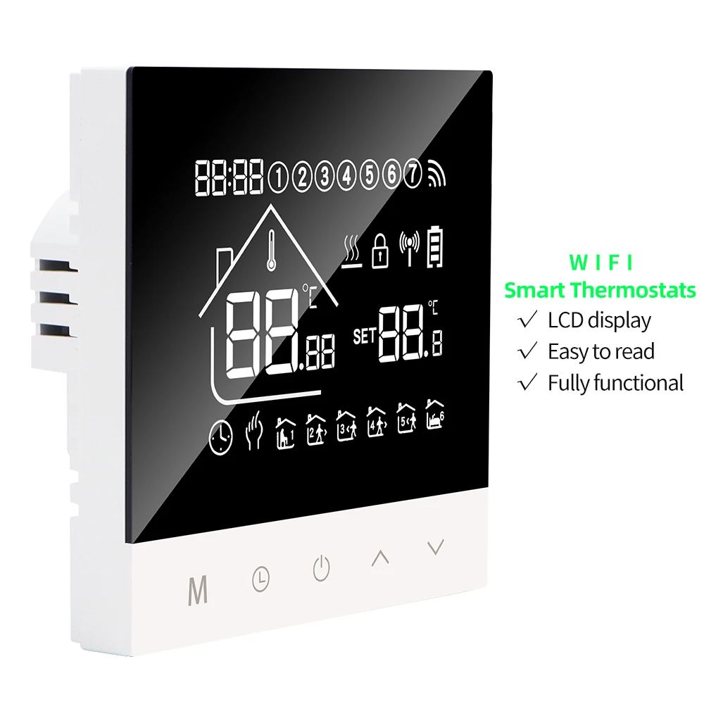 

S4/M4A 16A AC100-240V Wifi Smart Floor Heating Thermostat LCD Display Controller Underfloor Electric Heating Temperature Control