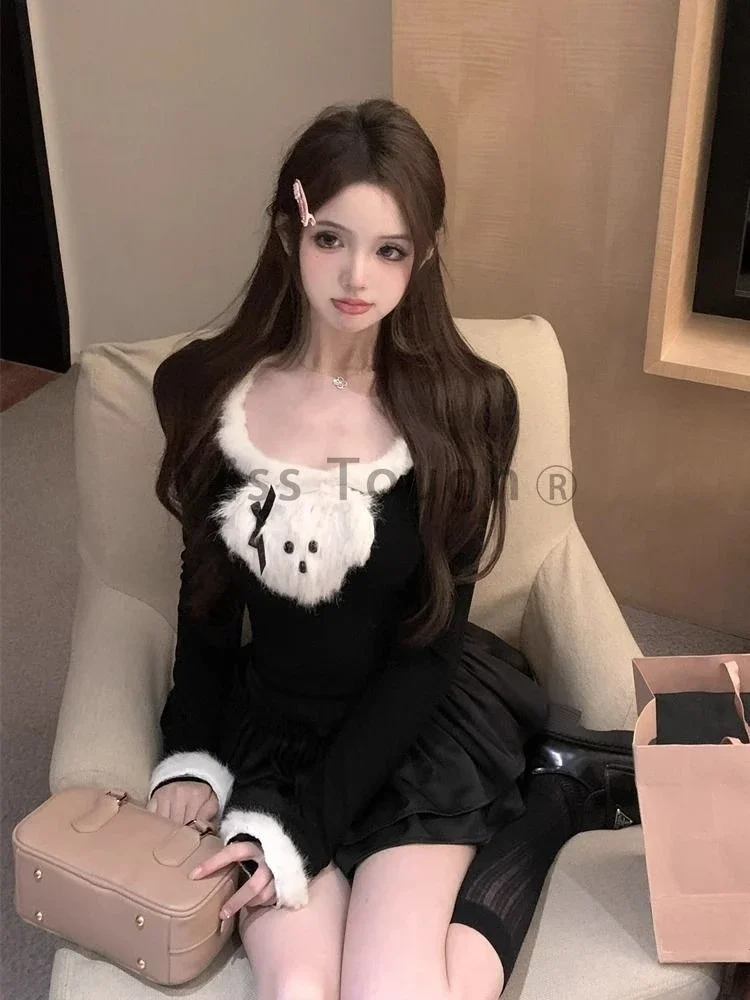 Рождественские шерстяные топы для собак женские осенне-зимние новые милые