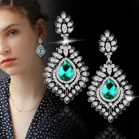 leeker vintage big waterdrop earrings for women antique silver color long drop earrings wedding accessories jewelry zd1 xs8