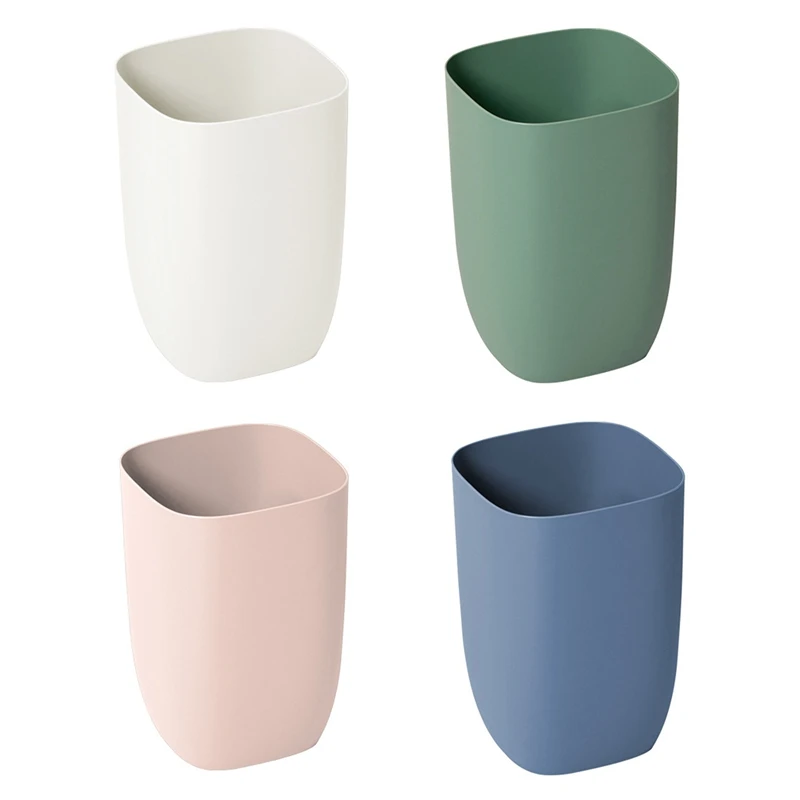 

Bathroom Trash Bin Small Office Can Plastic Waste Paper Rubbish Bin Modern Bin for Bathroom Bedroom Living Room