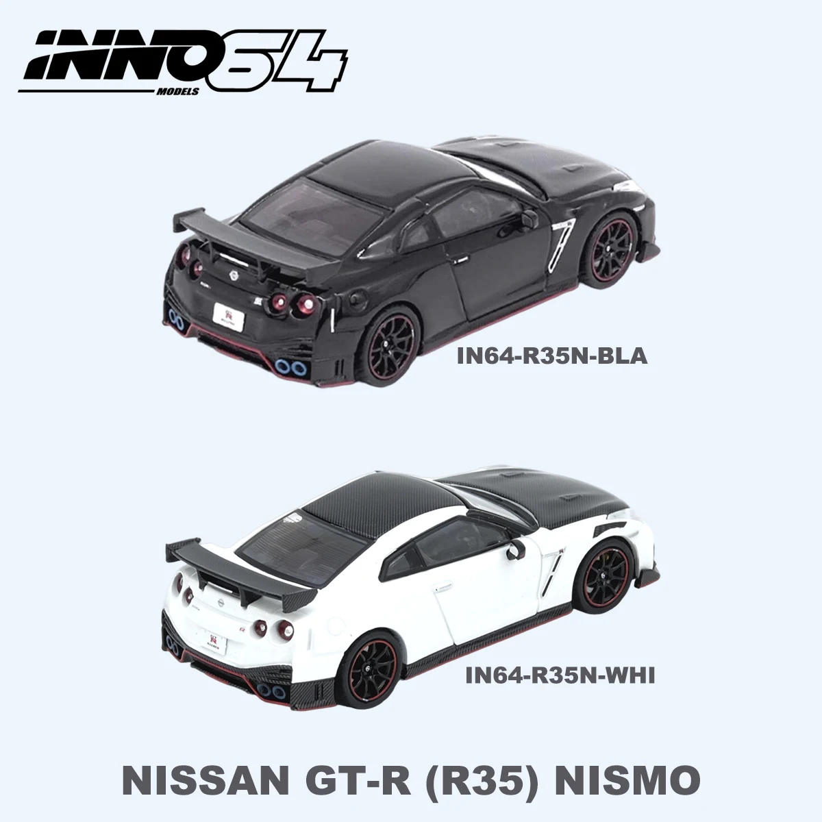 Фото INNO64 1:64 Nissan GT-R R35 NISMO 2, 2 варианта, полностью карбоновые, черные/белые, с литой моделью автомобиля, стандартная версия, в наличии №3