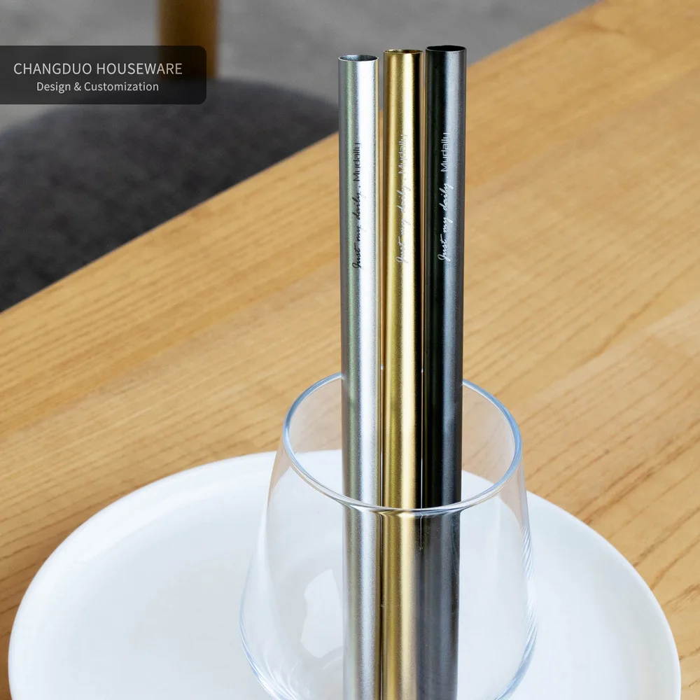 

Nordic Style Reusable Straws Vintage Series Stainless Steel Reusable Tube Minimalist Design Industrial Style Kitchen Tableware