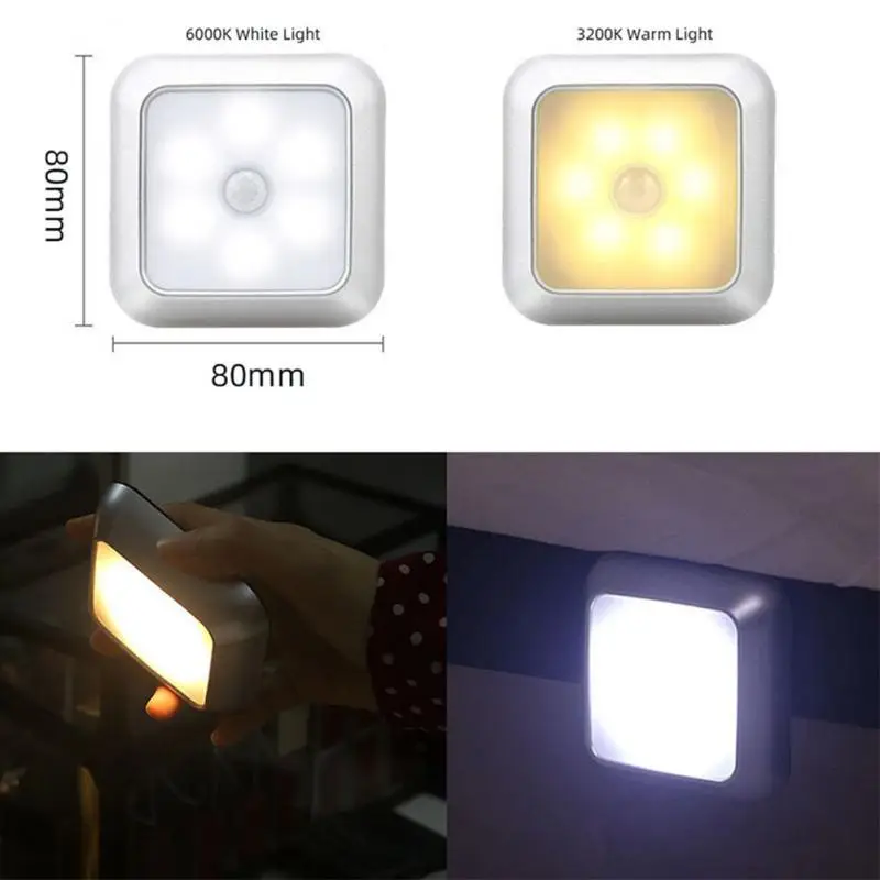 

Motion Sensor Night Lamp Automatic Led Human Body Induction Closet Lamp Led Wireless 2023 Night Light Wholesale 1pc Bedroom Lamp
