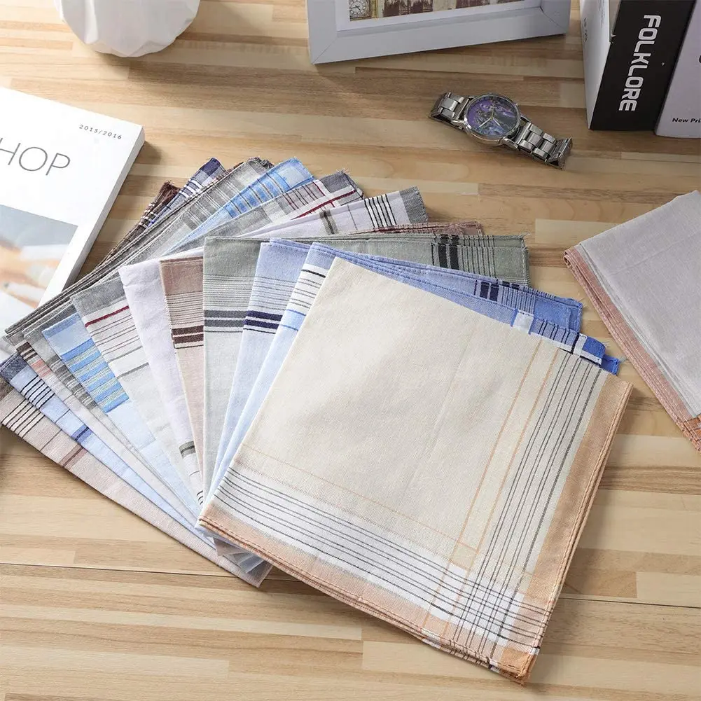 Мужской классический карманный носовой платок из чистого хлопка 20 шт. |