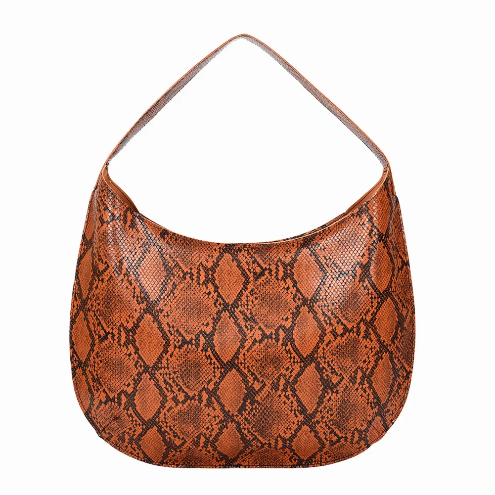 

Popular Simple Female Daily Bag Fashion Women Shoulder Handbags PU Snake Pattern Street Top-handle Bags Satchels
