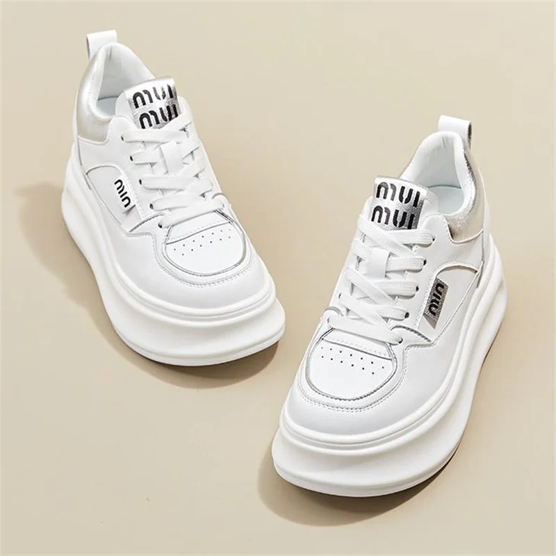 Кроссовки на массивной платформе 6 5 см женские дышащие вулканизированные туфли