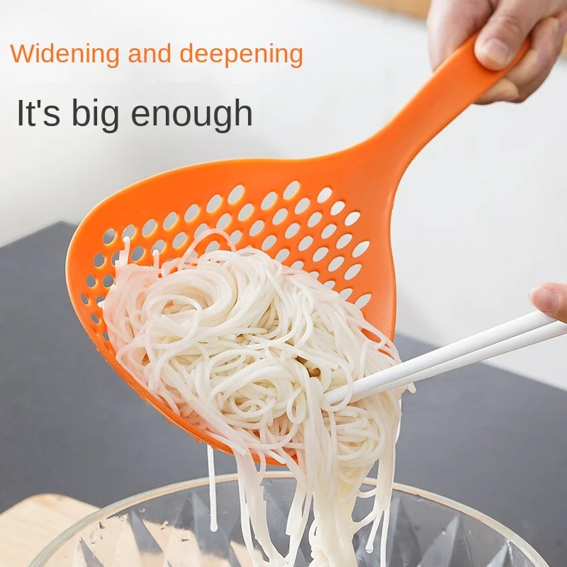 

1PCS Kitchen Colander Nylon Soup Spoon Ladle Anti-scald Skimmer Strainer Household Loo Noodle Large Colander Kitchen Accessories