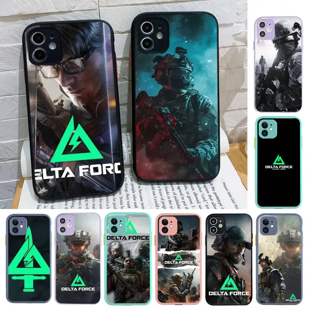Фото Чехол для телефона Tactical Shooter Game Delta Force для iPhone Air 16 15 14 Plus 13 12 11 Pro Max, матовый, противоударный, с эффектом желе №1