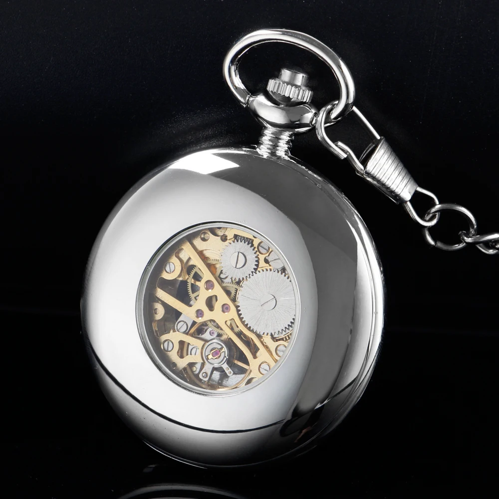 Exquisite Dragon Pattern Steel Embossed Mechanical Pocket Watch Vintage Gentleman Analog Signal Clock Women's Jewelry Gift