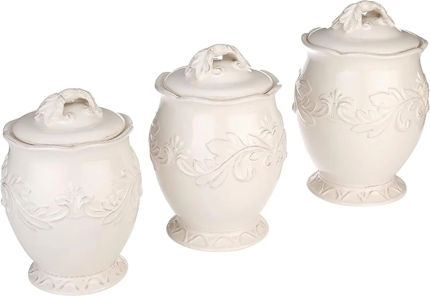 

Piece Firenze Ivory Canister Set, 74 oz/106 oz/144 oz