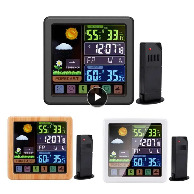 

Portable Indoor Outdoor Thermometer Wireless Delayed Alarm Weather Station Detector Digital Temperature Hygrometer Universal