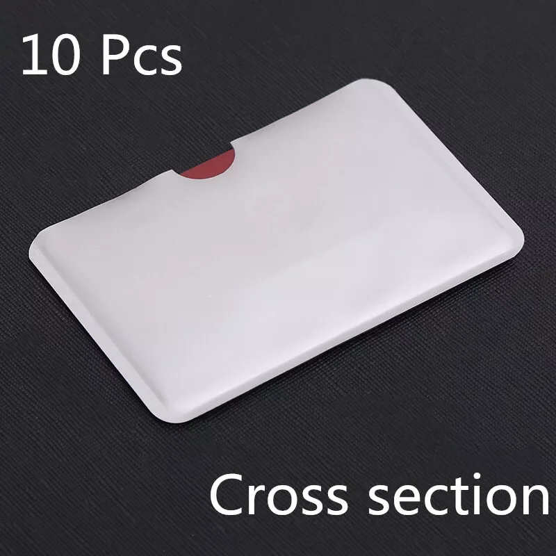 

10pcs Horizontal Silver Anti Scan RFID Sleeve Protector Credit ID Card Aluminum Foil Holder Anti-Scan Card Sleeve