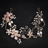 gold leaves bridal headpieces wedding headband hair pieces pearl wedding hair accessories for brides flower girl headpiece
