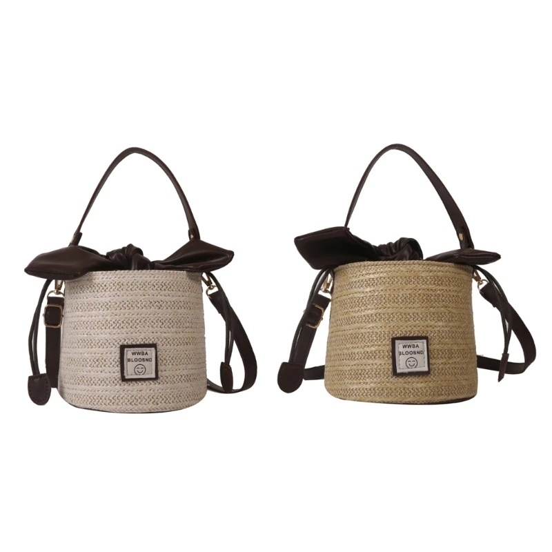 

Fashion Straw Bucket Bag Shoulder Bags Handbag for Casual and Formal Occasions
