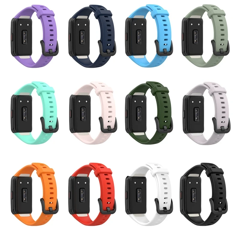 

Replacement Sport Silicone Watch Band Wrist Strap Adjustable Watchbands for -Huawei Honor Band 6 Smart Watch