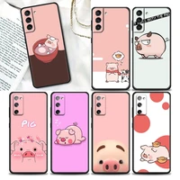 phone case for samsung galaxy s22 s7 s8 s9 s10e s21 s20 fe plus ultra 5g soft silicone case cover cartoon pink cute pig