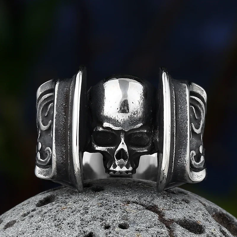 Мужское кольцо Calvarium с дизайном черепа из нержавеющей стали 316L в стиле панк для