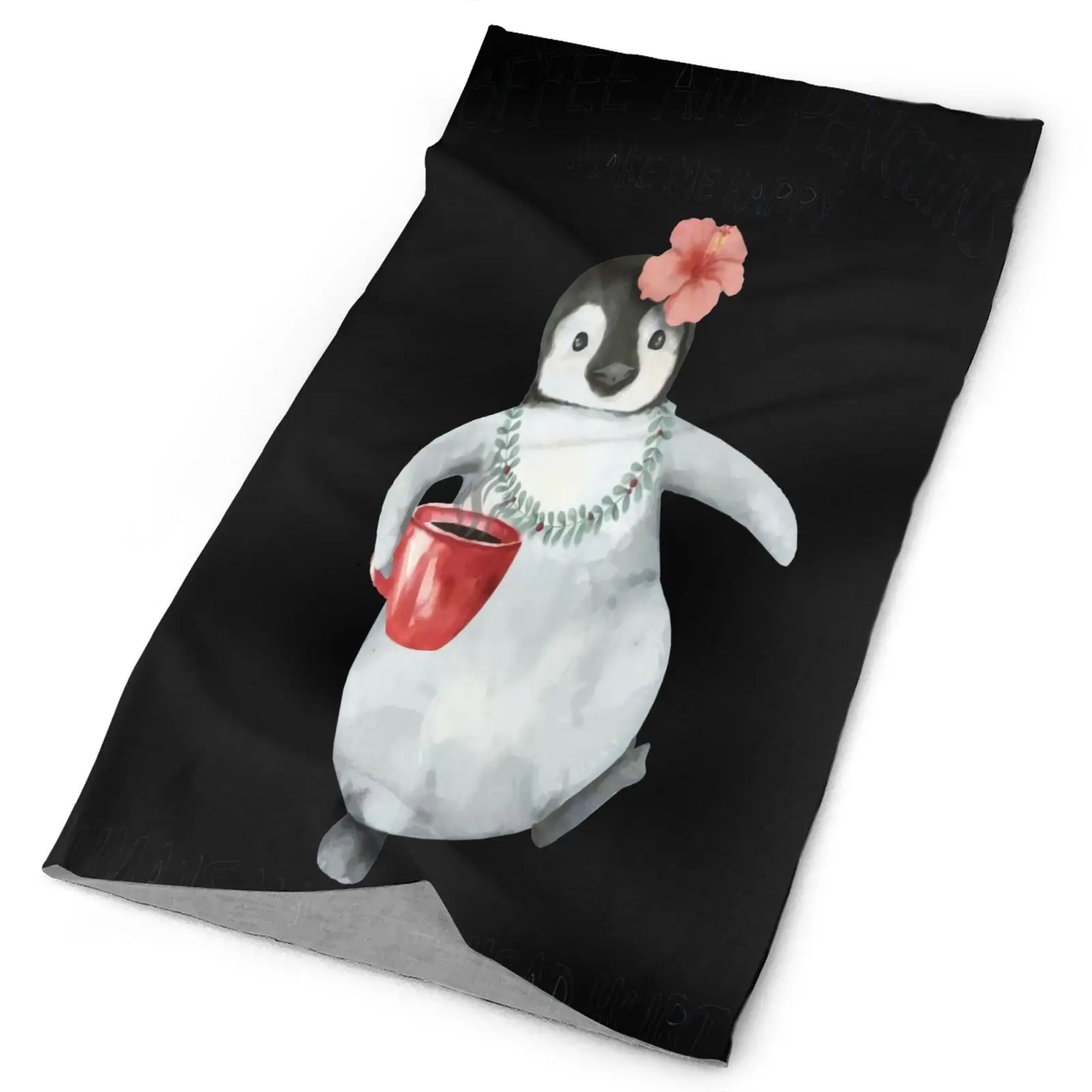 

Penguin And Coffee Make Me Happy Men's Bandana Balaclava Mask Women's Bandana Snood Scarf Masks Cycling Bandana Man Camouflage