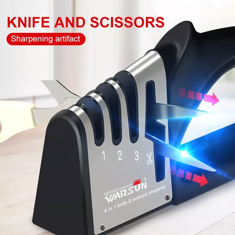 

NEW2023 4 In1 Knife Sharpener Kitchen Knives Grinder Diamond Ceramic Stone Professional New 4 Stages Sharpener Tools Kitchen Sup