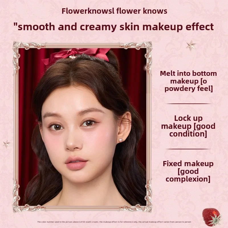 Фото Flower Knows Strawberry Cupid Collection Жидкие румяна для макияжа щек Матовая отделка Румяна для лица Крем для здоровья Натуральный №5