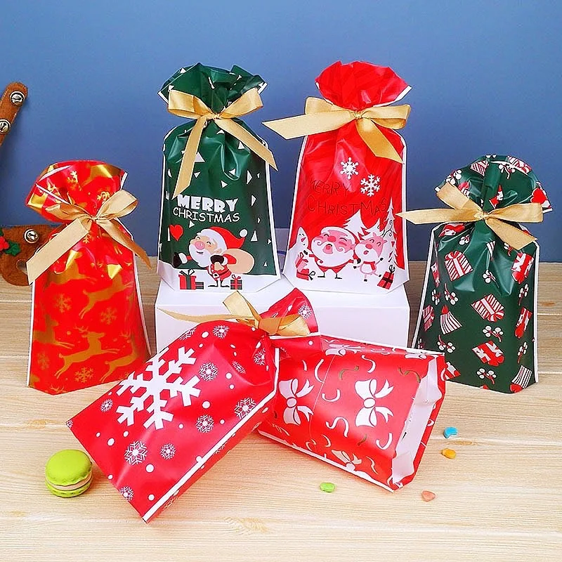 

10pcs Christmas Packaging Bags Cookies Snowflake Crisp Packaging Bag Christmas Gift Bag Merry Christmas Decorations For Home