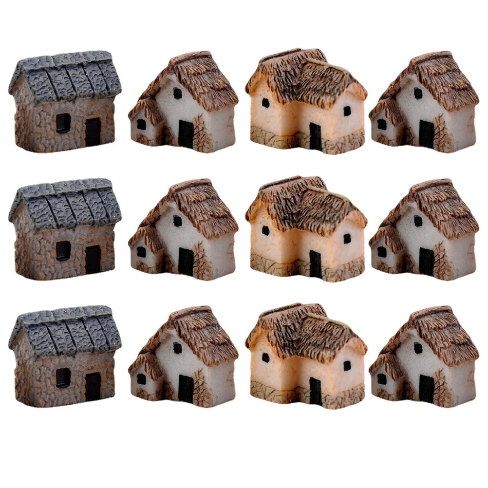 

House Mini Miniature Resin Landscapecottage Microvillage Figurines Gardening Decor Accessories Decoration Ornaments Lawn
