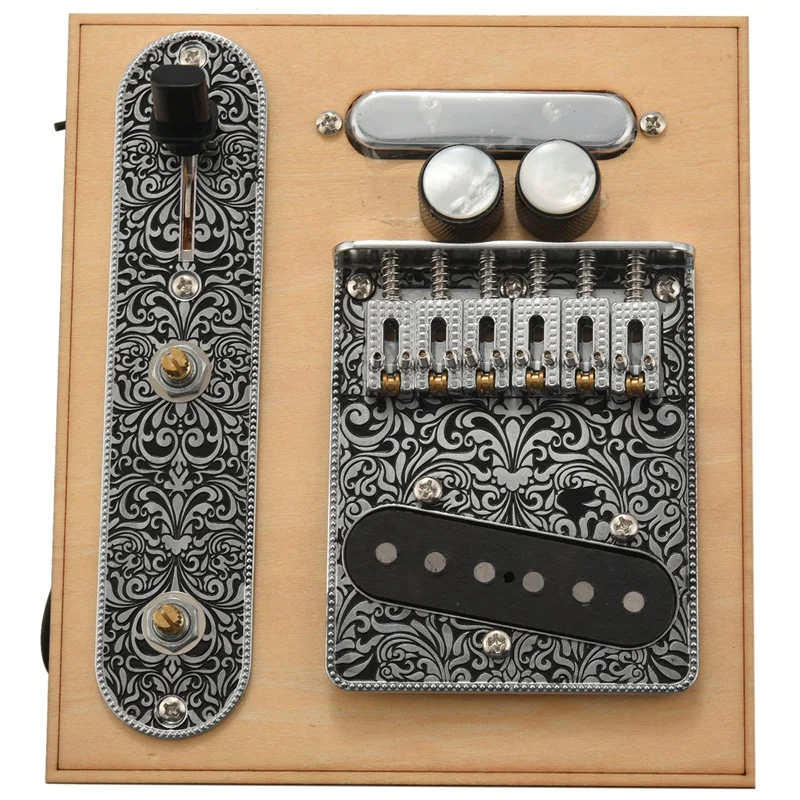 

6 Strings Saddle Bridge Plate, 3 Way Switch Control Plate, Neck Pickup Set For Fender TL Telecaster Electric Guitars Replacement