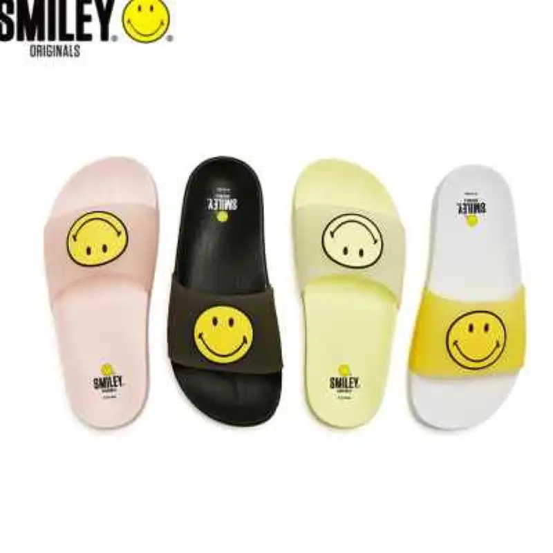 

SMILEY Summer Cool Slippers with Smiling Face Pattern Anti Slip Inverted Bottom