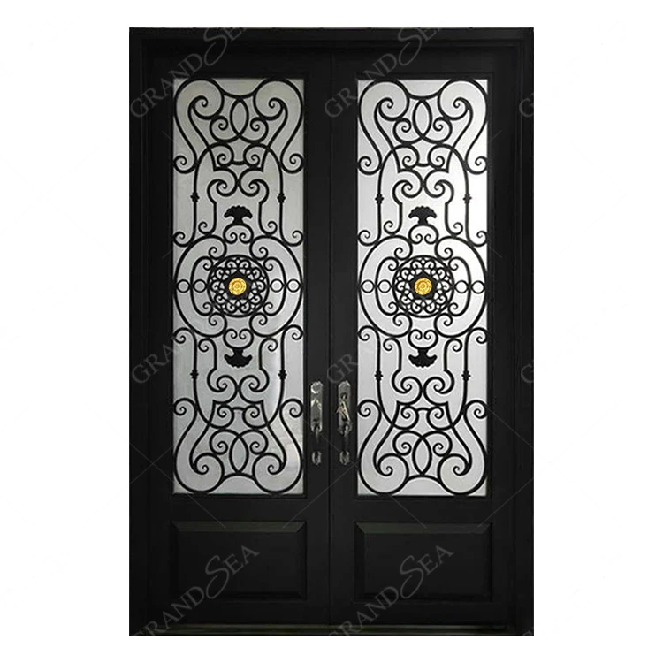

OEM commercial customize beautiful arched wrought iron exterior door fence gate