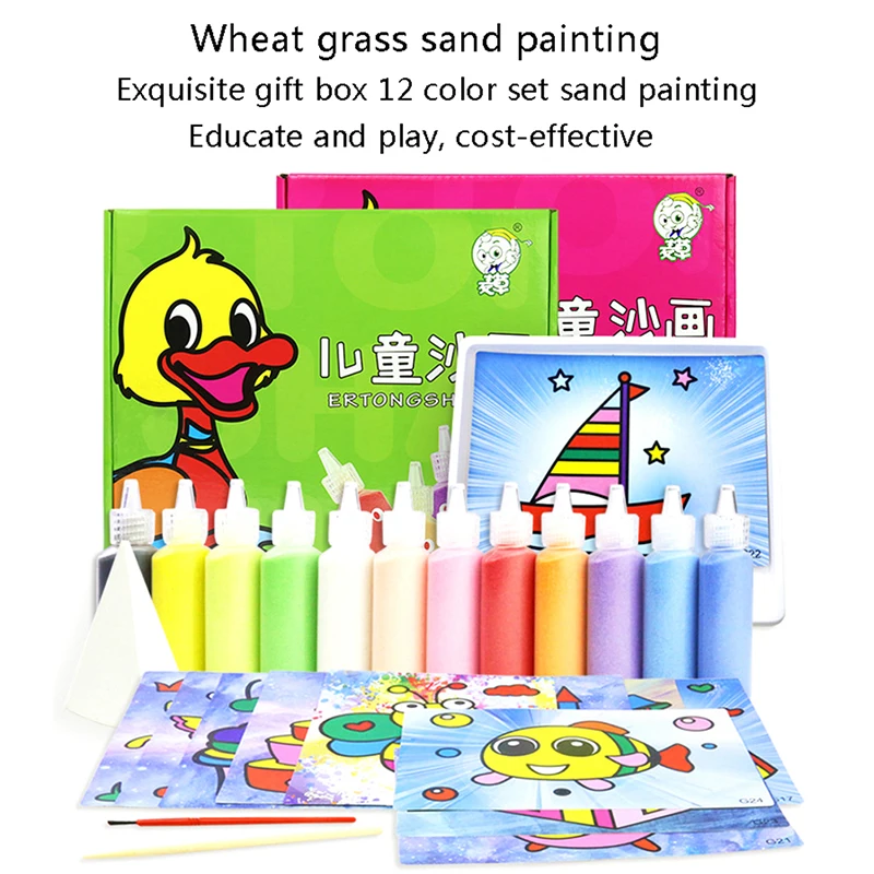 

DIY Sand Drawing Kids Handicrafts Sand Art Pictures Drawing Set Toys Children Coloring Sand Painting Crafts Kids Educational Toy